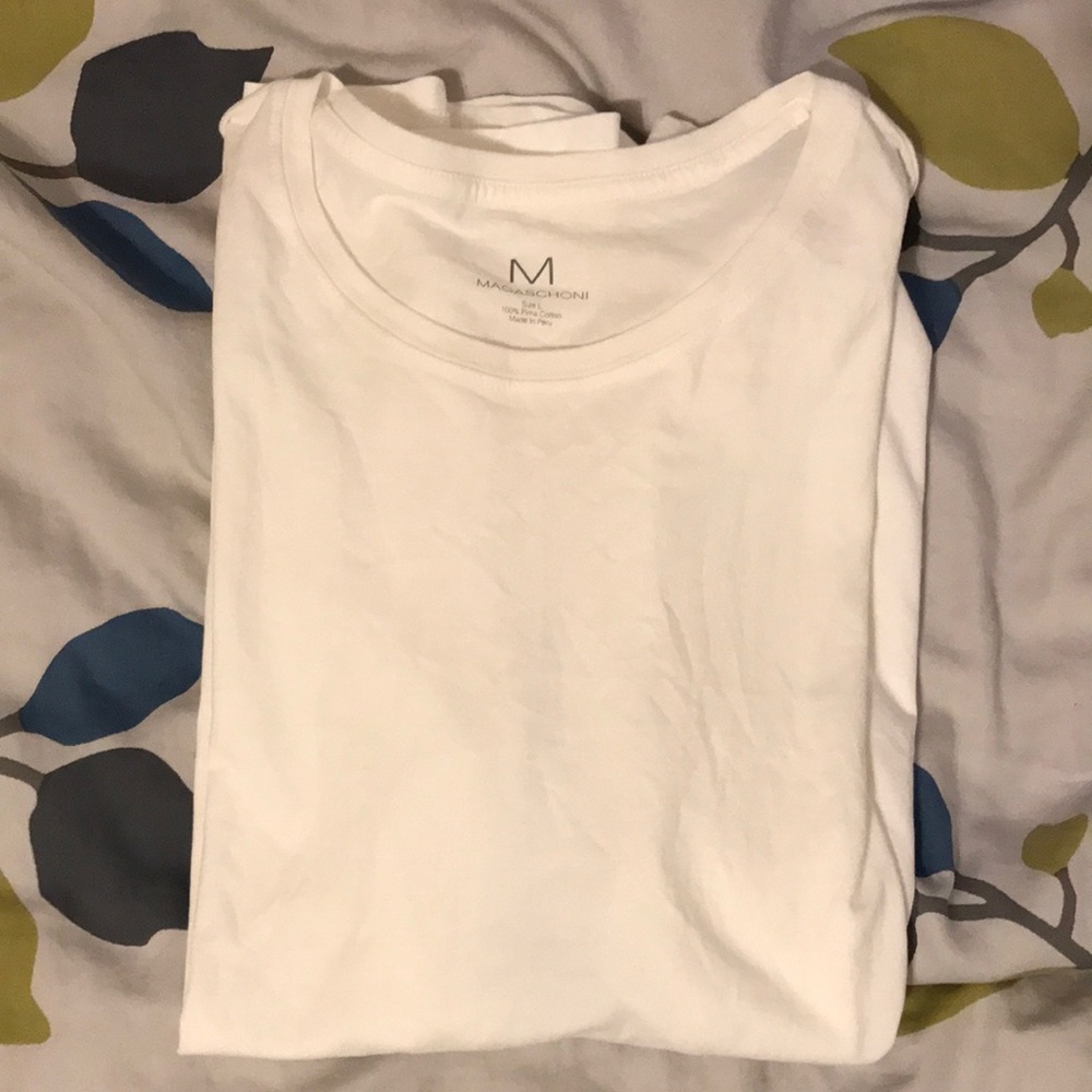White Magaschoni short sleeve tee size L NWT